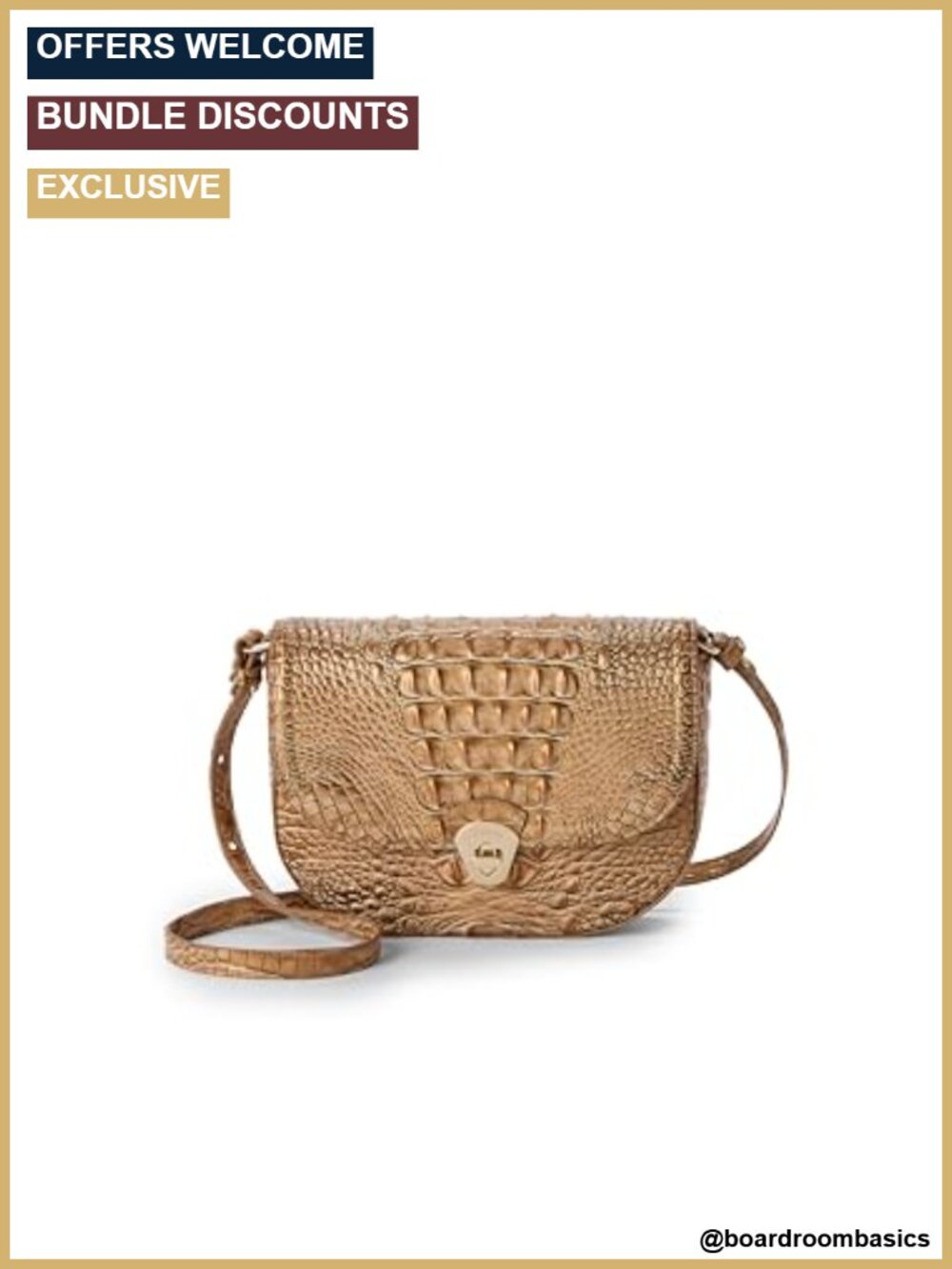 Crossbody Leather Purse with Turn-Lock Closure